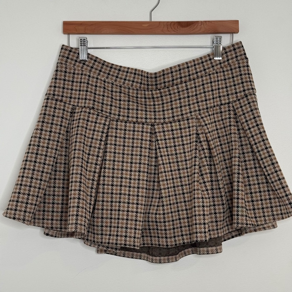 NWT American Eagle Houndstooth Pleated Mini Skirt – Size L